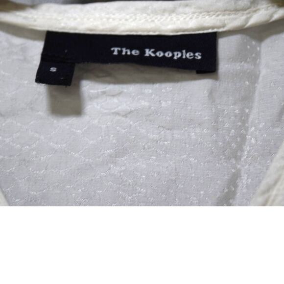 The Kooples Ivory Zip Front Silk Blend Blouse Women’s Size S - Picture 3 of 4